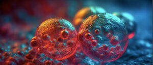 3D illustration of biological cells, showing cellular structures and vibrant colors, representing biology and microscopic life to symbolize FSc biology Part-II course