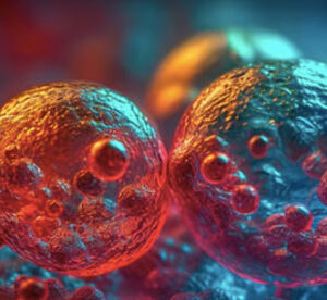 3D illustration of biological cells, showing cellular structures and vibrant colors, representing biology and microscopic life to symbolize FSc biology Part-II course