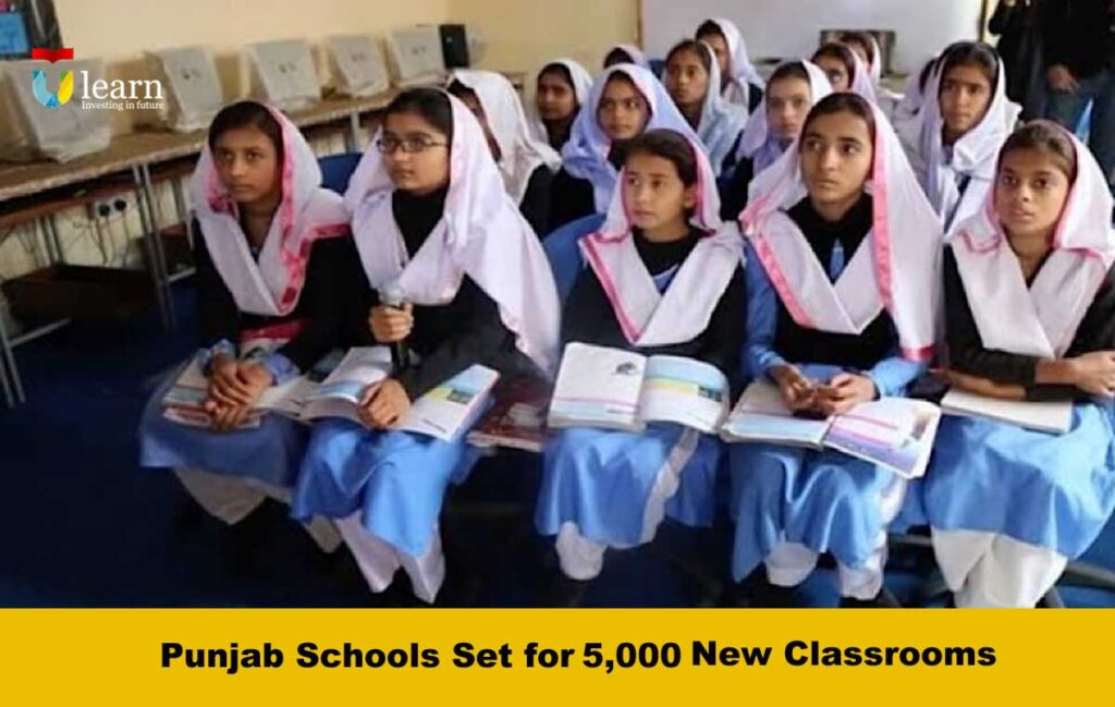 students in a classroom to repressent Punjab schools set for 5,000 new classrooms